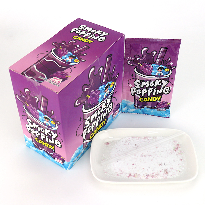 Assorted Fruits Smoky Popping Candy Powder Pop Rocks candy With Straw CH-B399