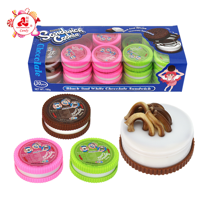 Black and White Sandwich Cookie Shape Squeeze Chocolate Jam Candy BC183