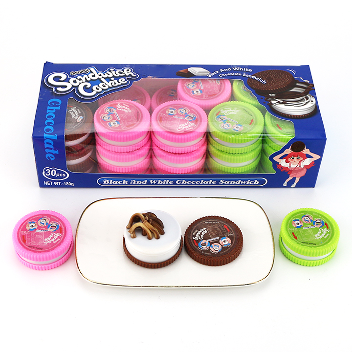 Black and White Sandwich Cookie Shape Squeeze Chocolate Jam Candy BC183