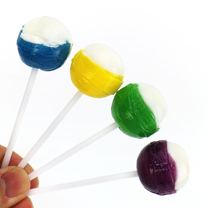 Halloween Eyeball Printed Two-colors Round Bubble Gum Lollipop Candy BP169