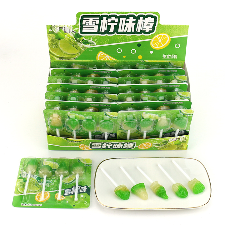4-in-1 Mini Lollipop Western Style Fast Food Shape Two-tone lolly pop Candy CH-BP170