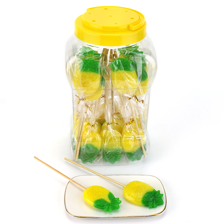 Cartoon Two-tone Pineapple Shaped Hard Lollipop Candy CH-BP172