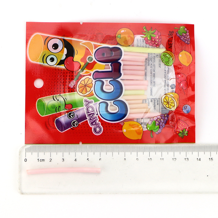 Assorted Fruit Flavor CC Stick Straw Sour Powder Candy in basket packaging CH-C131