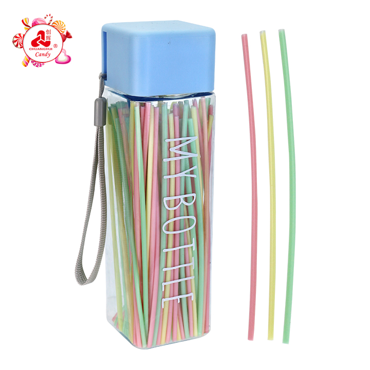 Assorted Fruit Flavor CC Stick Straw Sour Powder Candy With Water bottle packagingCH-C134