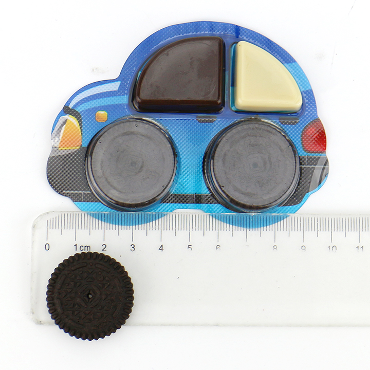 Chocolate Biscuit Candy Tuk Tuk Car Shaped Cocoa Cookie Candy with chocolate jam CH-D158