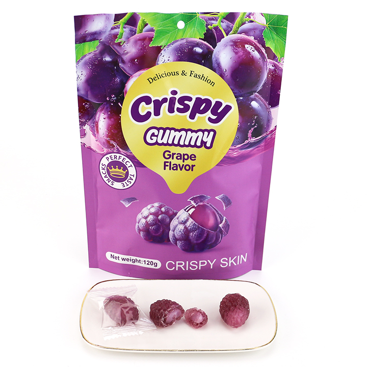 Crispy Skin Grape & Strawberry Fruits Flavors Peelable Gummy Candy With jam filling CH-J781