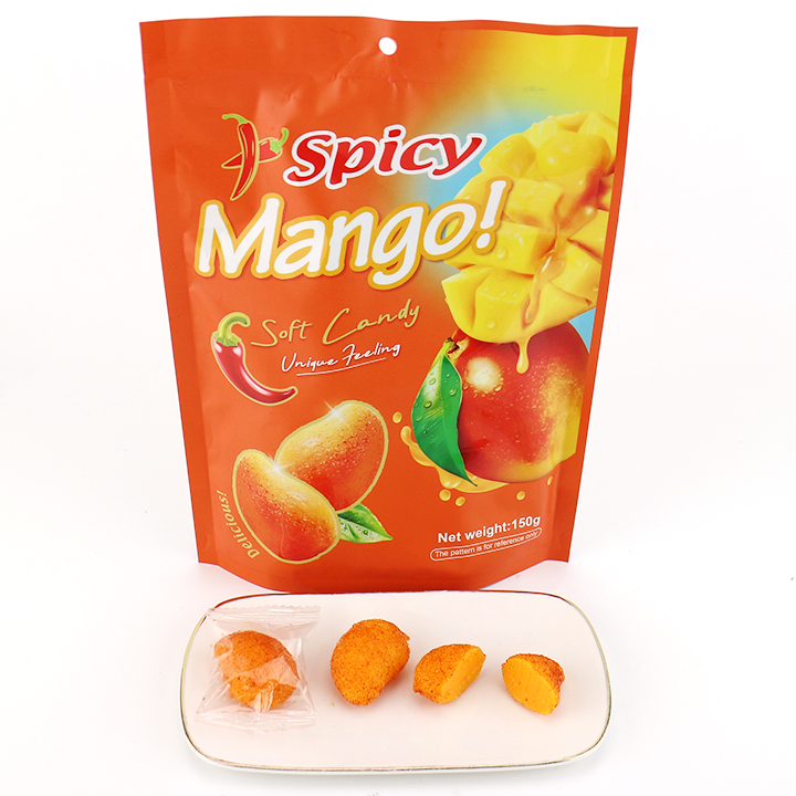 3D Spicy Mango Fruit Shaped Chili Coated Fudge Gummy Candy CH-J784