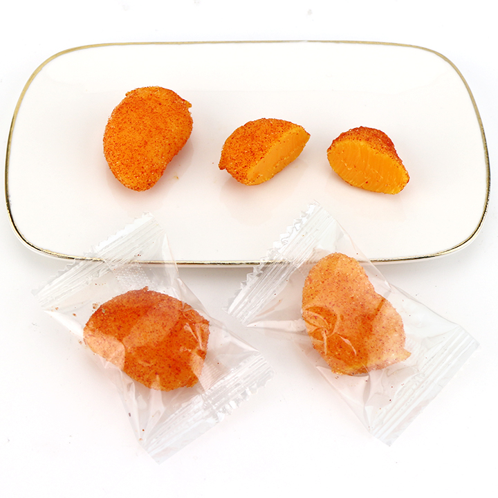 3D Spicy Mango Fruit Shaped Chili Coated Fudge Gummy Candy CH-J784