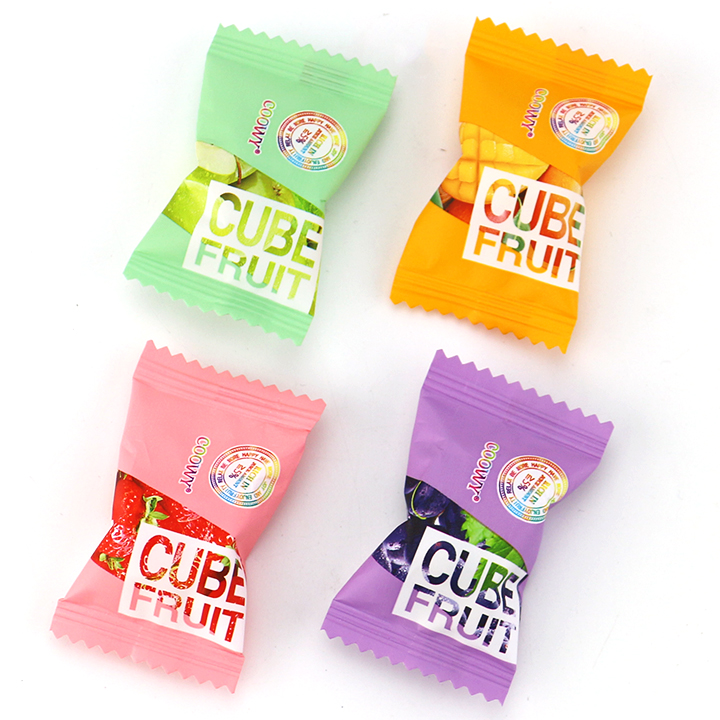 Mixed Fruits Dice Filled Milk Cube Fruit Soft Fugde Candy CH-J785-1
