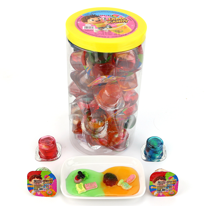Sweet Sour Wet Gummy Fruit Jam Cup Gooey Gummies Candy in Jar CH-J796