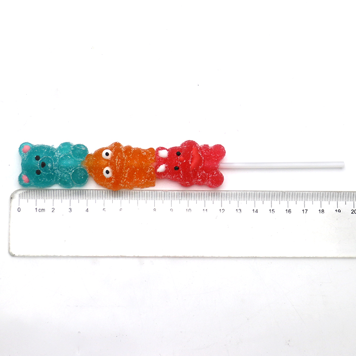 3-in-1 Cartoon Animal Shaped Soft Jelly Lollipop candy CH-J798