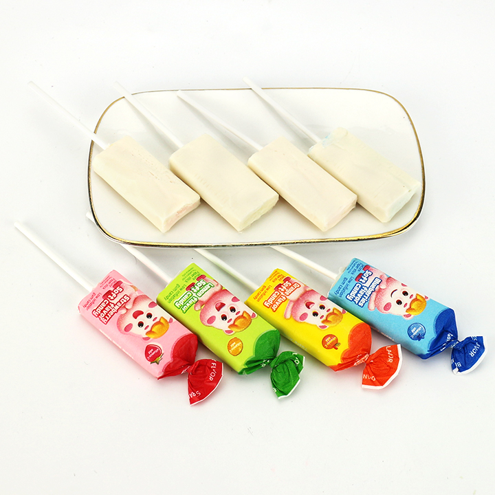 Low Inflation Milk & Fruit Flavor Chewy Soft Lollipop Candy CH-J803