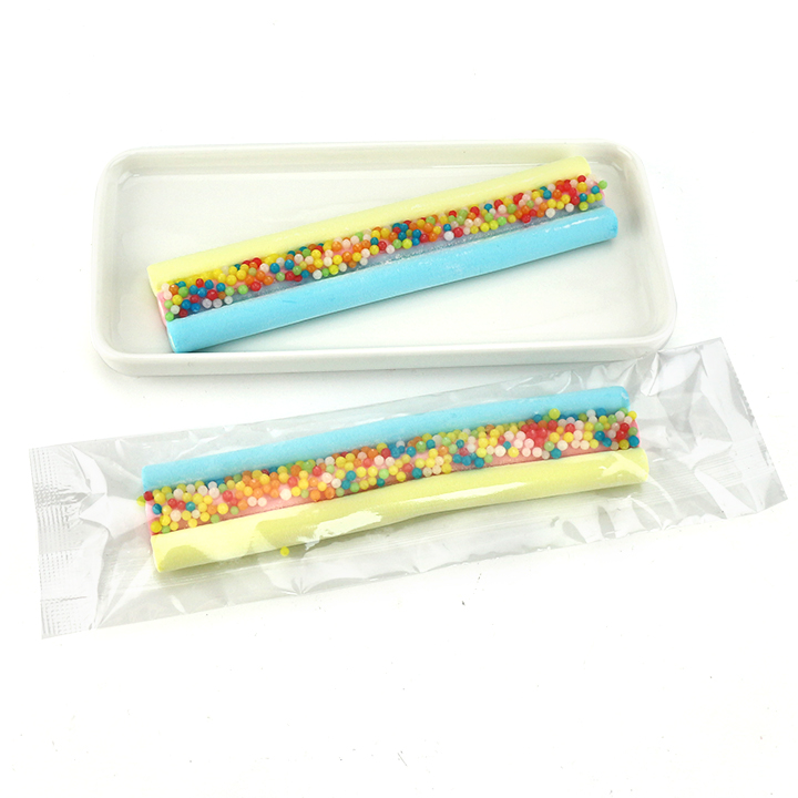 Hand tearable rainbow marshmallow strips with Mini Granule Candy CH-M258