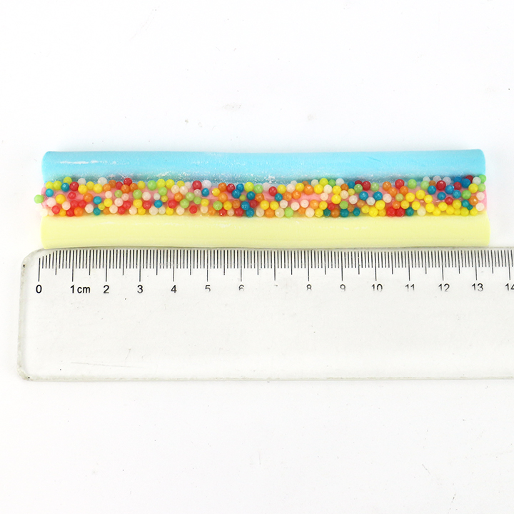 Hand tearable rainbow marshmallow strips with Mini Granule Candy CH-M258