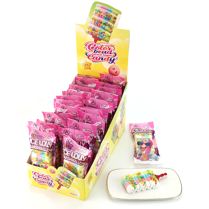 Ice Lolly popsicle Shaped Marshmallow With Colorful Sprinkle candy CH-M259