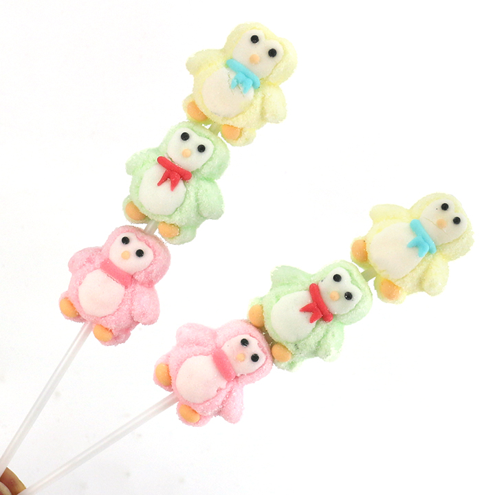 3pcs in Stick Cartoon Penguin Shaped Marshmallow Lollipop CH-M260