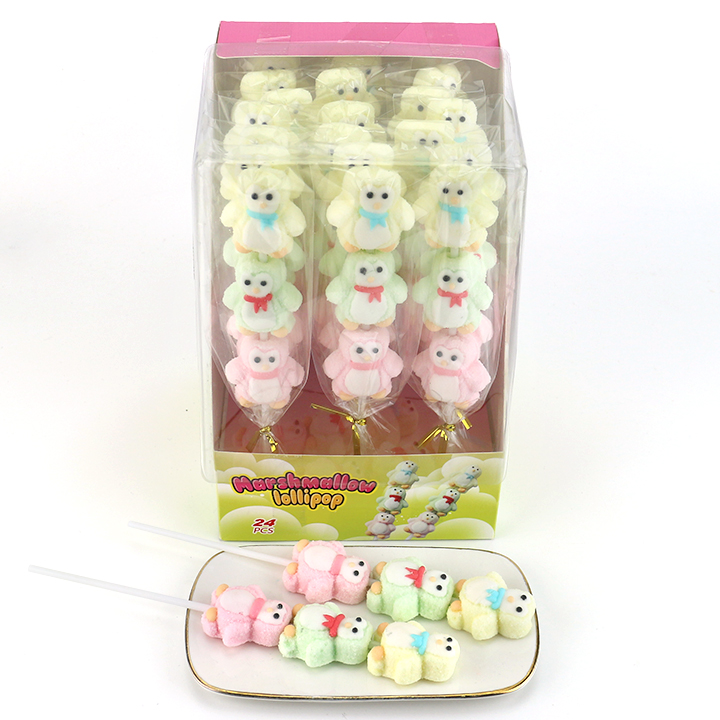3pcs in Stick Cartoon Penguin Shaped Marshmallow Lollipop CH-M260