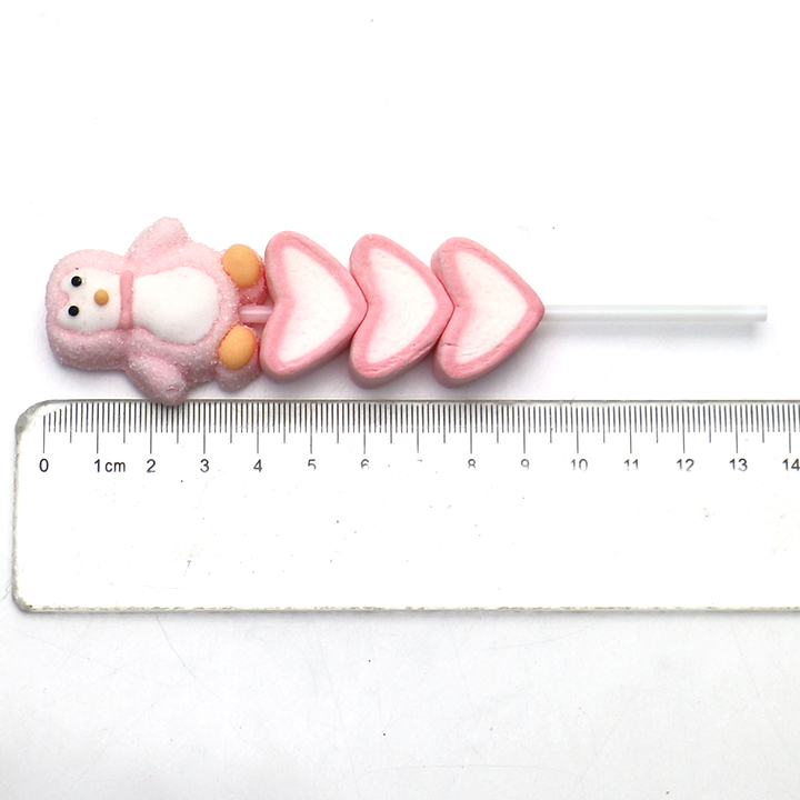 Cartoon Penguin & Love Heart Marshmallow String Lollipop Candy CH-M261