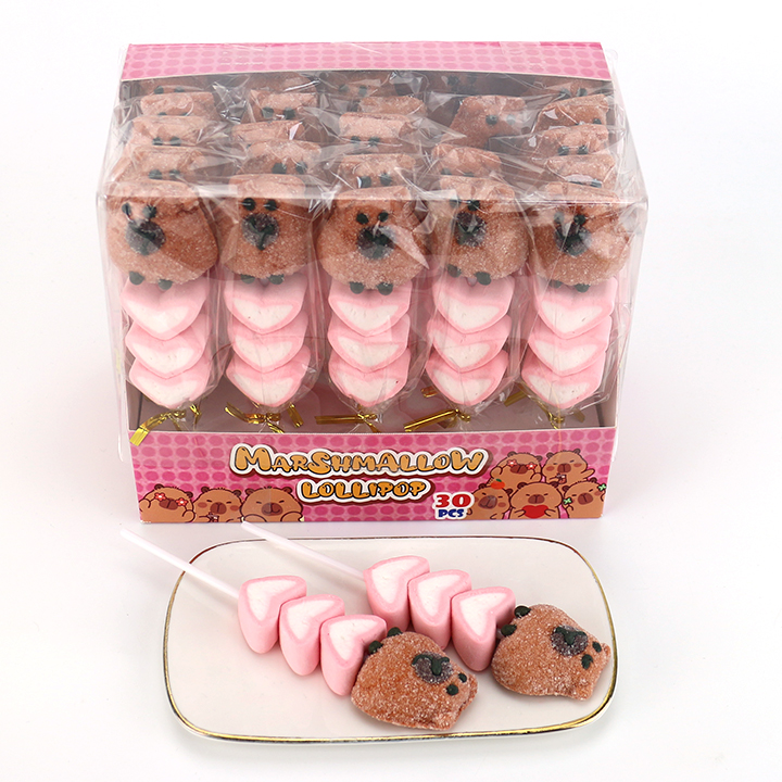 Cartoon Capybara & Love Heart Marshmallow String Lollipop Candy CH-M262
