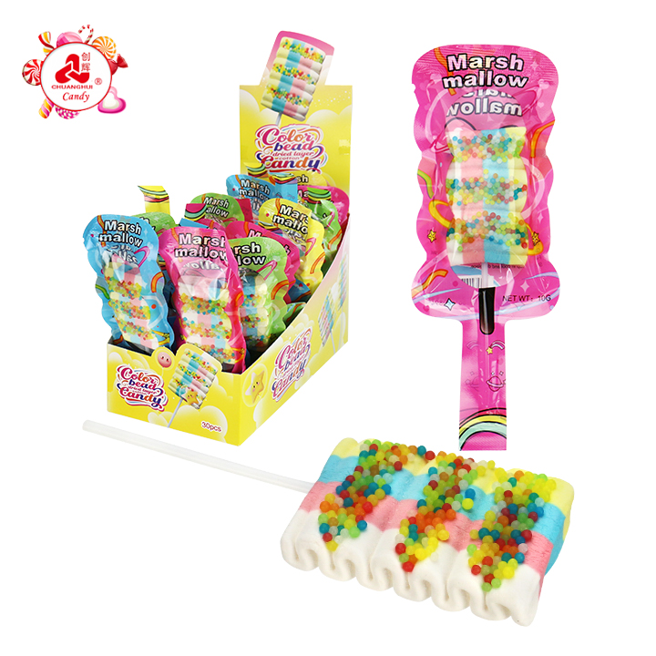 Ice Lolly popsicle Shaped Marshmallow Lollipop With Colorful Sprinkle candy CH-M265