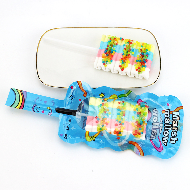 Ice Lolly popsicle Shaped Marshmallow Lollipop With Colorful Sprinkle candy CH-M265