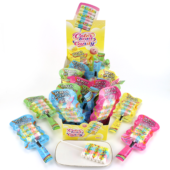 Ice Lolly popsicle Shaped Marshmallow Lollipop With Colorful Sprinkle candy CH-M265
