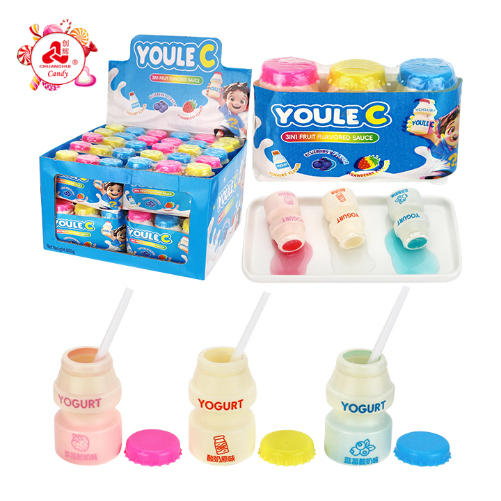 3 in 1 Yogurt Bottle Shaped YOULE C Liquid Jam Candy CH-N801