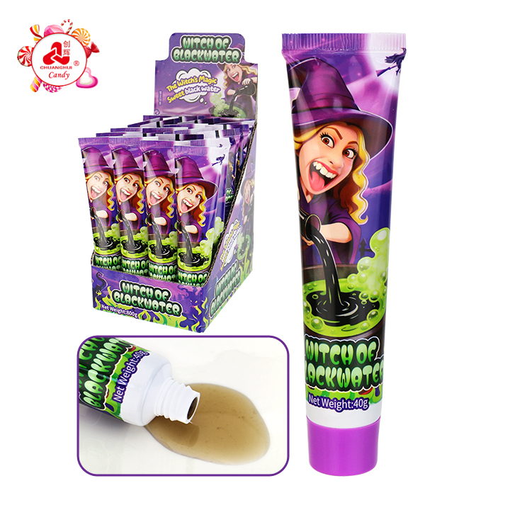 Halloween Witch Blackwater Toothpaste Shaped Squeeze Liquid Jam Candy CH-N803