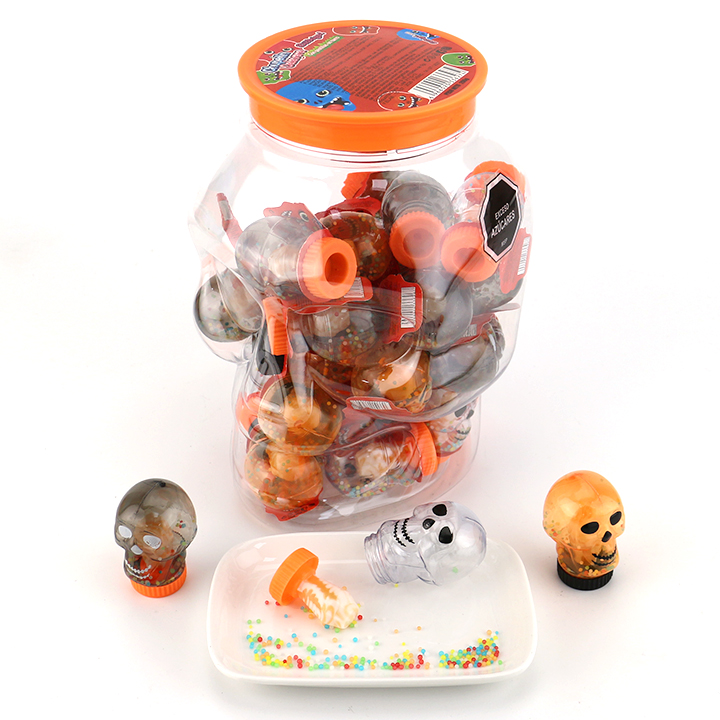 Halloween skull bottle shaped pacifier lollipop with mini sprinkle candy CH-N806