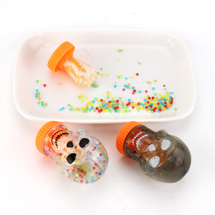Halloween skull bottle shaped pacifier lollipop with mini sprinkle candy CH-N806