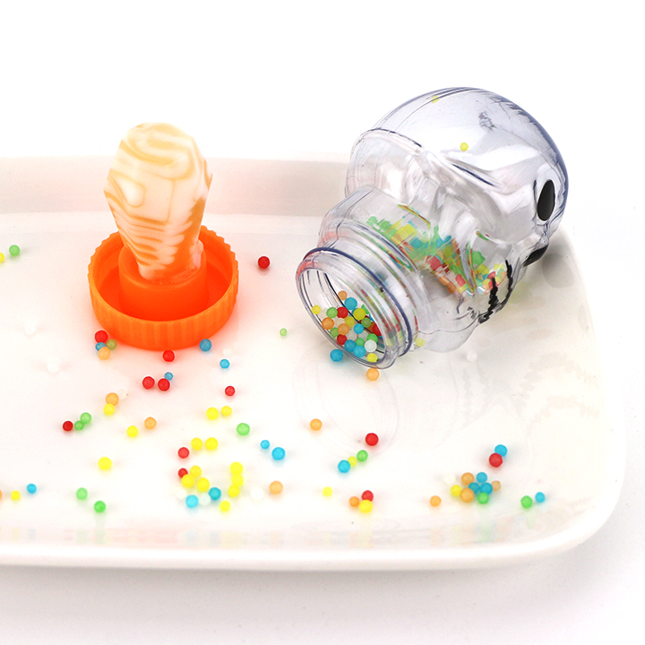 Halloween skull bottle shaped pacifier lollipop with mini sprinkle candy CH-N806