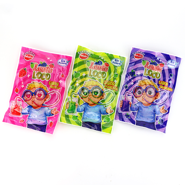 DIY Eyeglass Straw Liquid Drink Toy Candy With Sour Jam Candy T1463
