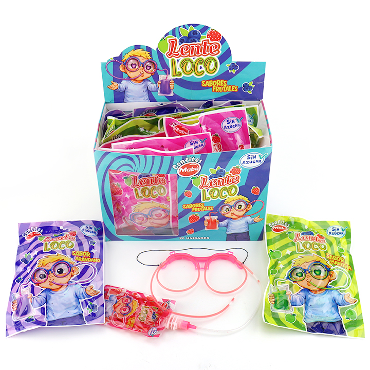DIY Eyeglass Straw Liquid Drink Toy Candy With Sour Jam Candy T1463