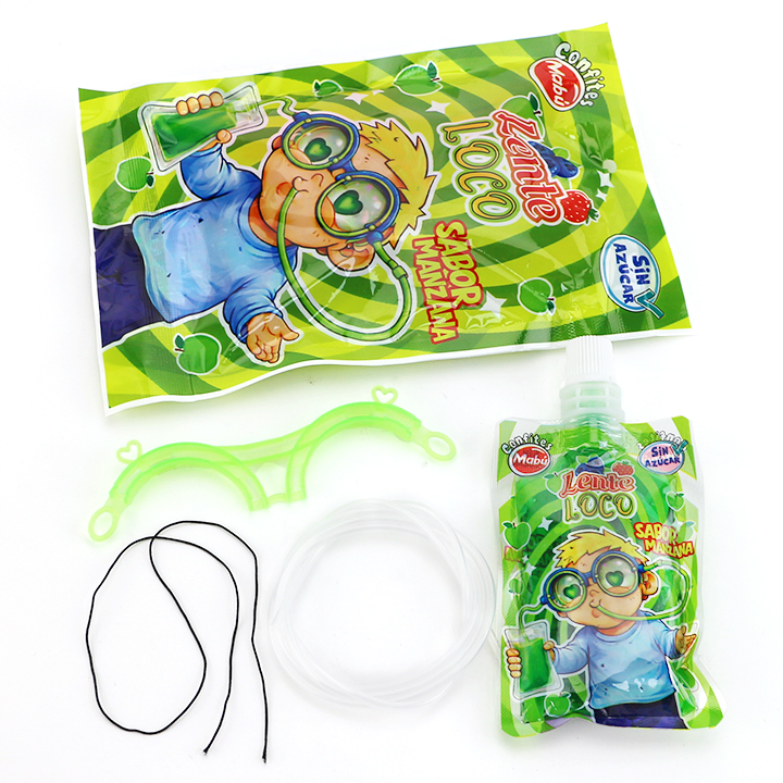 DIY Eyeglass Straw Liquid Drink Toy Candy With Sour Jam Candy T1463