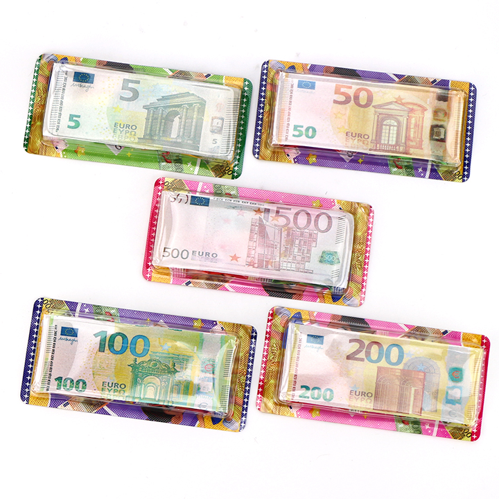 USD Euro Bill Money Shaped Edible Rice Paper with Liquid Jam Candy CH-T1476