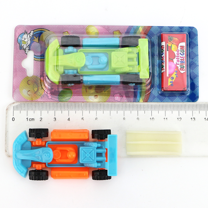 Cartoon F1 Race Car Toy with Tattoo Sticker Bubble Gum CH-T1479