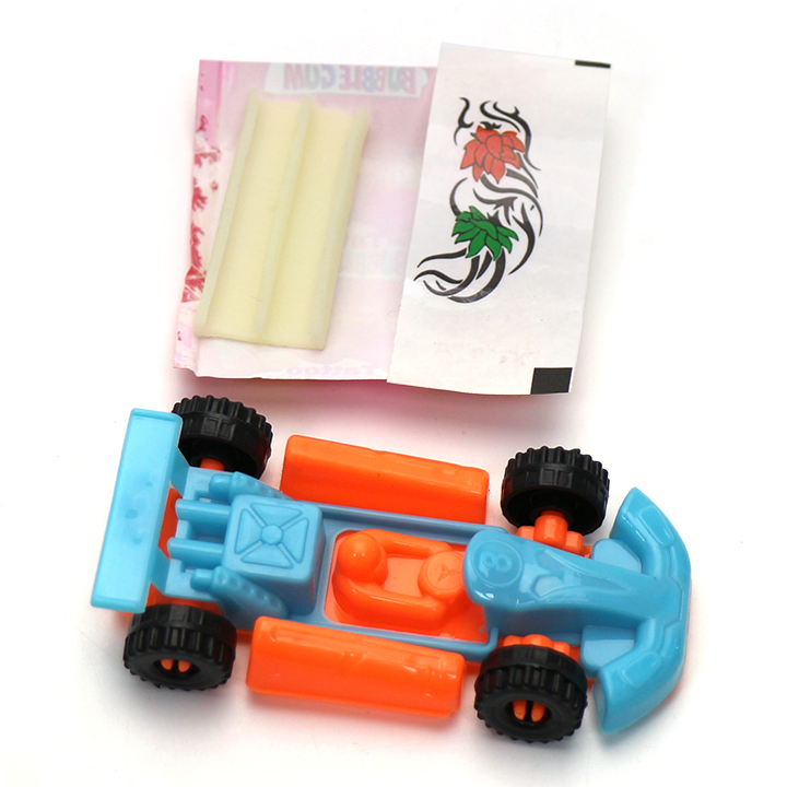 Cartoon F1 Race Car Toy with Tattoo Sticker Bubble Gum CH-T1479