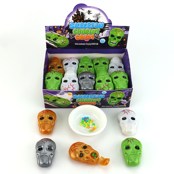 Halloween Skull Pull-Back Toy Car with Mini Colorful Candy CH-T1480