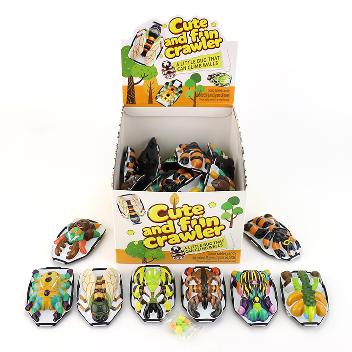 Cartoon Wall-Sliding Insect Car Toy Candy T1482