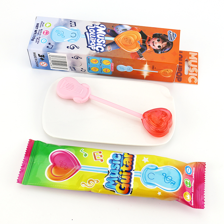 Love-heart shaped Lollipop Bone Conduction Music Guitar Lollipop Toy Candy CH-TB280