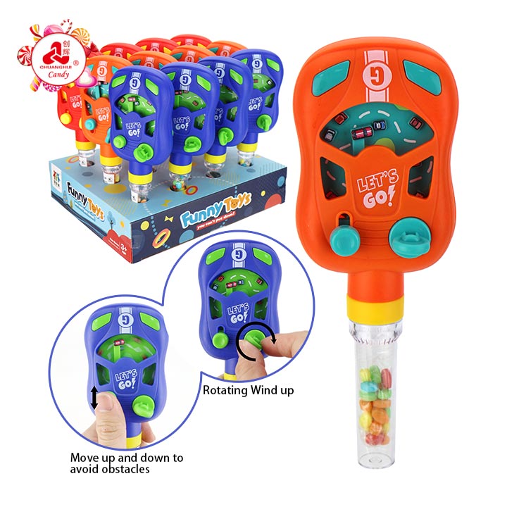 Interactive Hand Held Toy Avoid obstacle game car toy candy CH-TB292