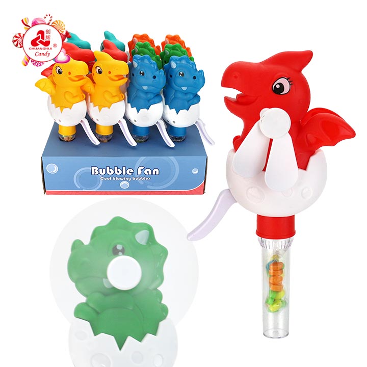 Big Tube Candy Toy Dinosaur Egg Hand Press Fan Toy Candy CH-TB293