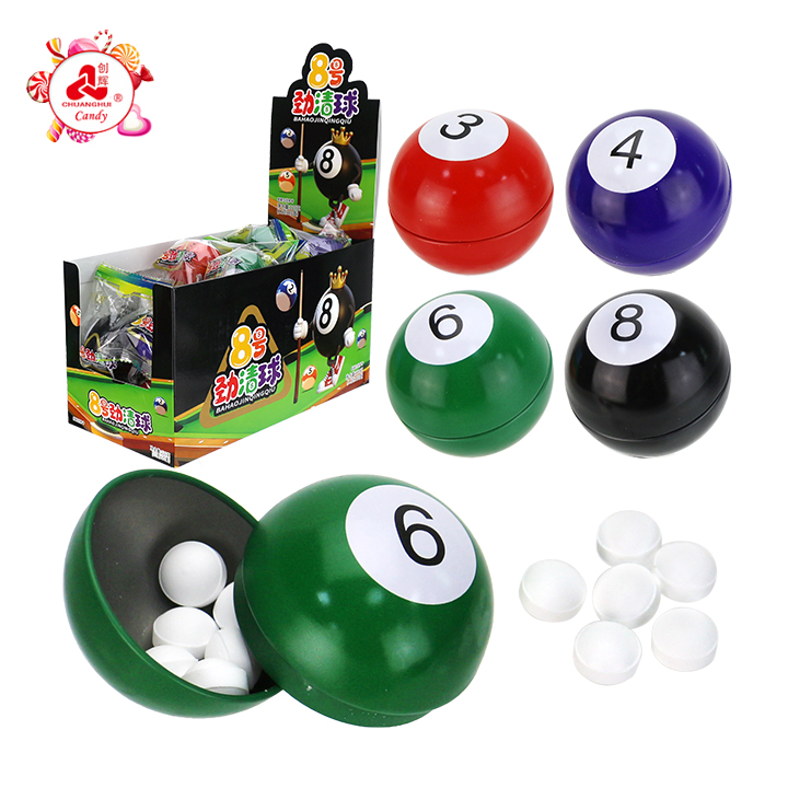 Billiard Ball Shaped Storage Box With Sugar Free Fruit Mint Pressed Tablet Candy CH-Z309