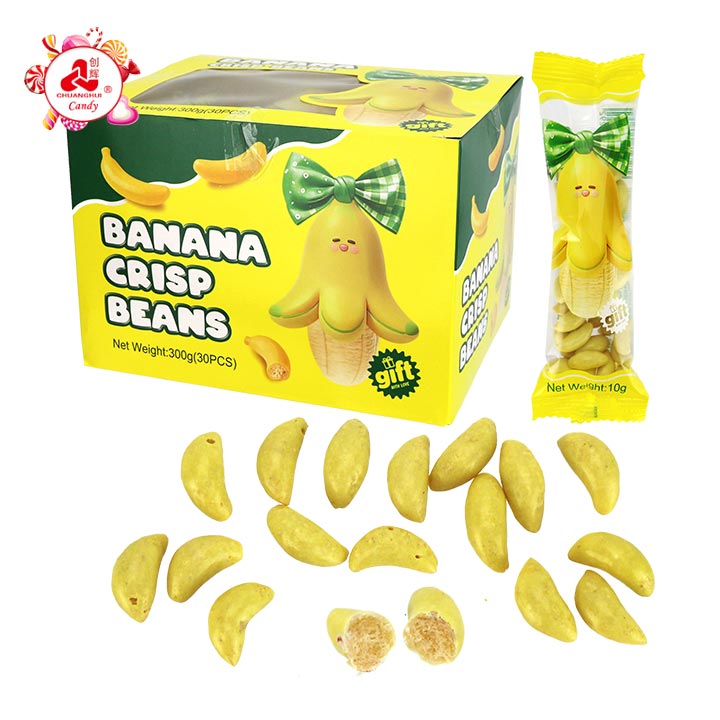 Banana Shape Crisp Beans Chocolate Puffed Candy CH-BC189