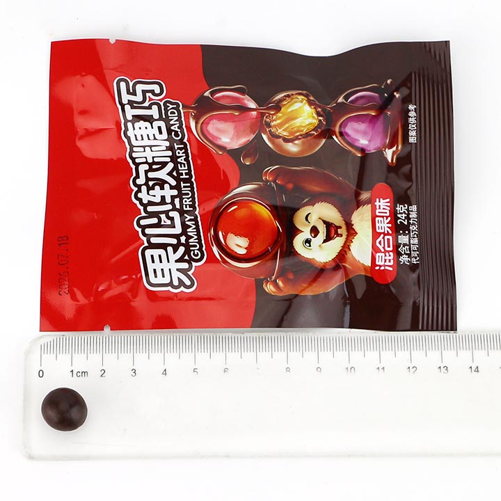 Chocolate Coated Chewy Gummy Fruit Candy ball CH-J812