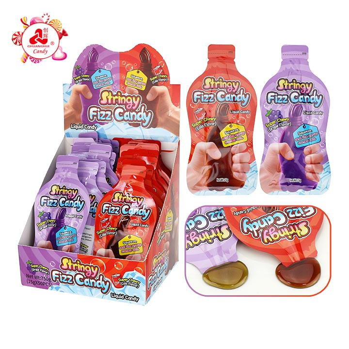 2-in-1 Cola&grape flavor squeezed stringy fizz Jam Candy CH-K332