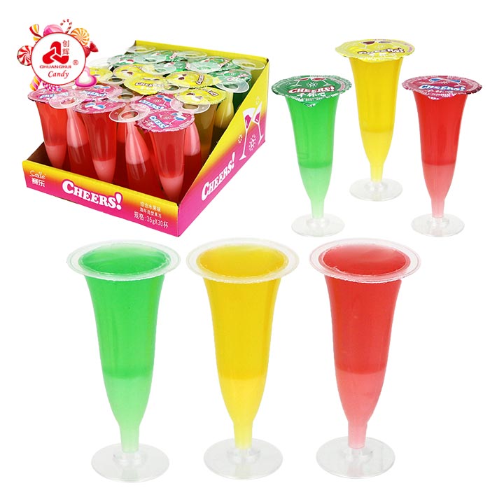 Champagne Glass Wine Cup Shape Fruit Jelly pudding candy CH-K335