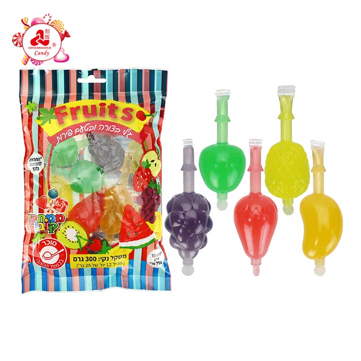 Bagged 3D Fruit Shaped Squeeze Jelly Pudding Candy CH-K337
