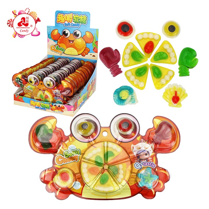 Cartoon Crab Gummy Candy Pizza Eyeball Boxing Glove shell & starfish Shaped Gummy Candy CH-J830