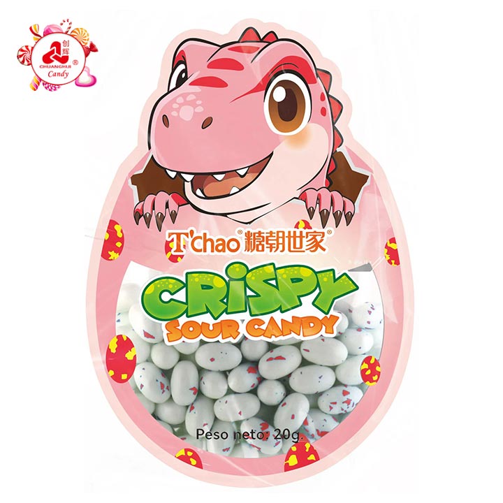 VC Crispy Sour Bean Candy Mint fruits Bean Candy in Dinosaur Bag CH-Z312